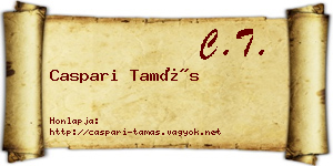 Caspari Tamás névjegykártya